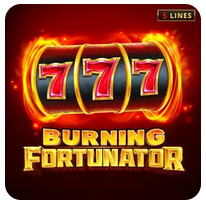 777 auf Walzen mit Burning Fortunator Schriftzug darunter